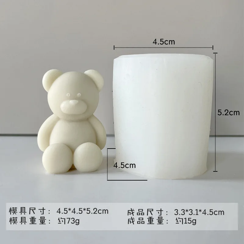 3d Cute Cartoon Bear Silicone Candle Mold Resin Gypsum Ice Cube Baking Mold Bedroom Decor Birthday Party Gifts Wedding Souvenirs image 5