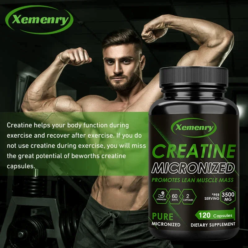 Creatine Monohydrate Capsules 3500 mg 120 capsules, male muscle supplement