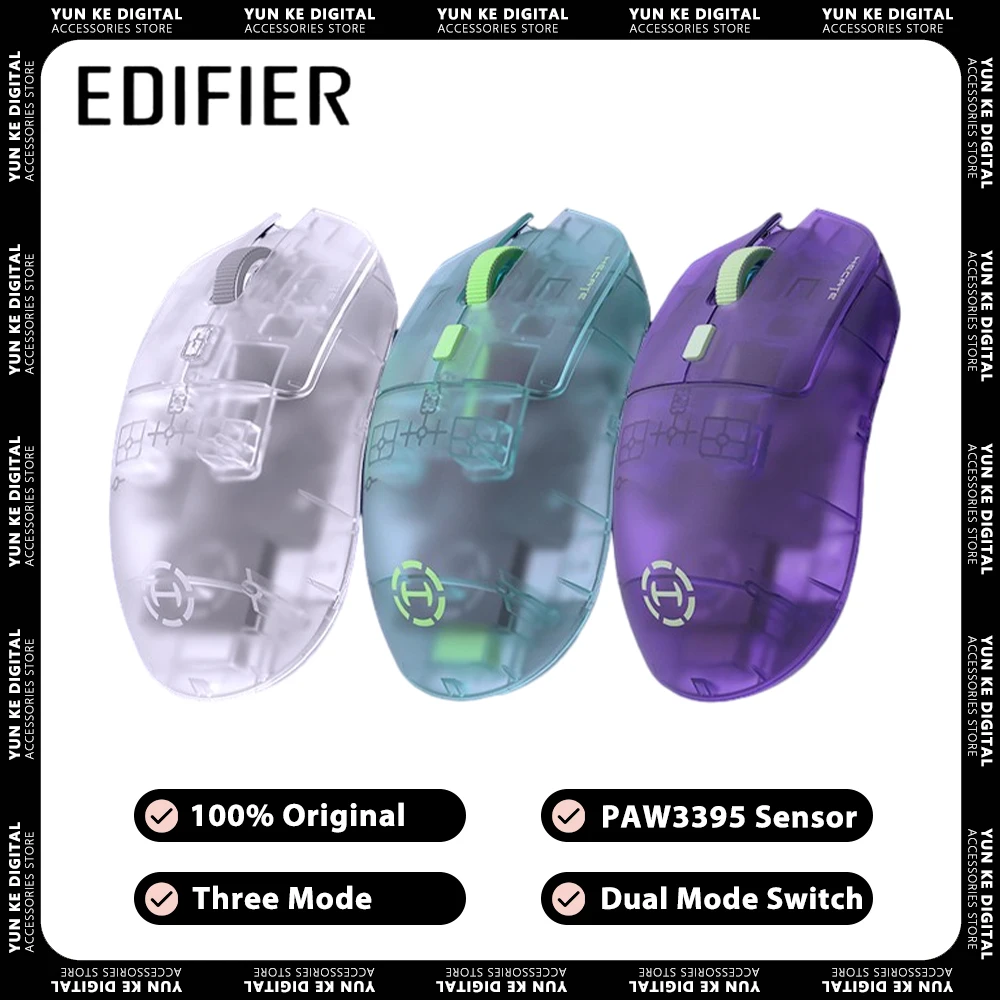 

EDIFIER G3MPro Wireless Mouse PAW3395 Sensor Two Mode Switch Three Mode FPS Gaming Mouse Flash Speed 500mAh Pc Gamer Gift Office