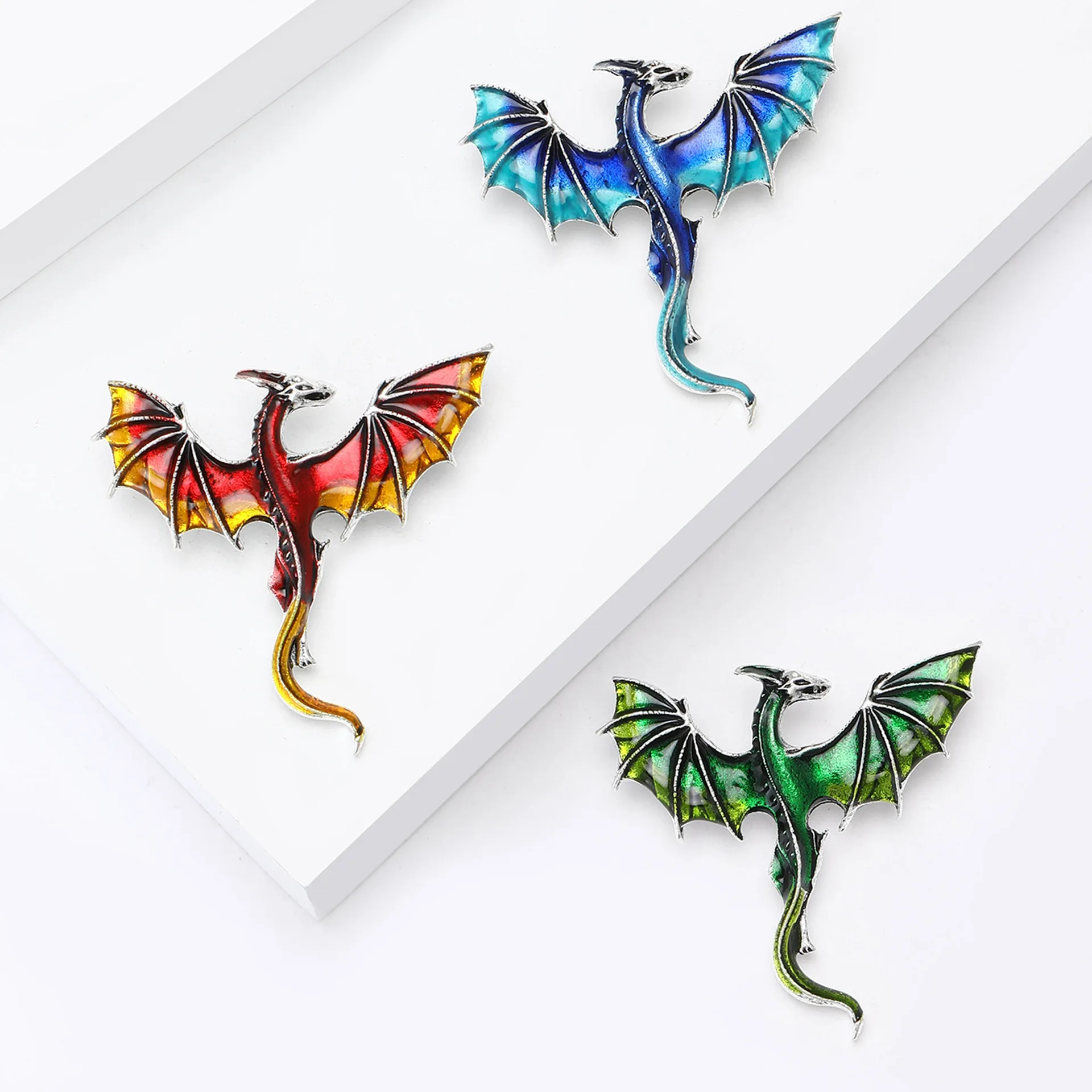 New Dragon Cutie Suit Jacket Pin Fashion Individual Enamel Drop Oil Pterodactyl Brooch Alloy Animal Badge