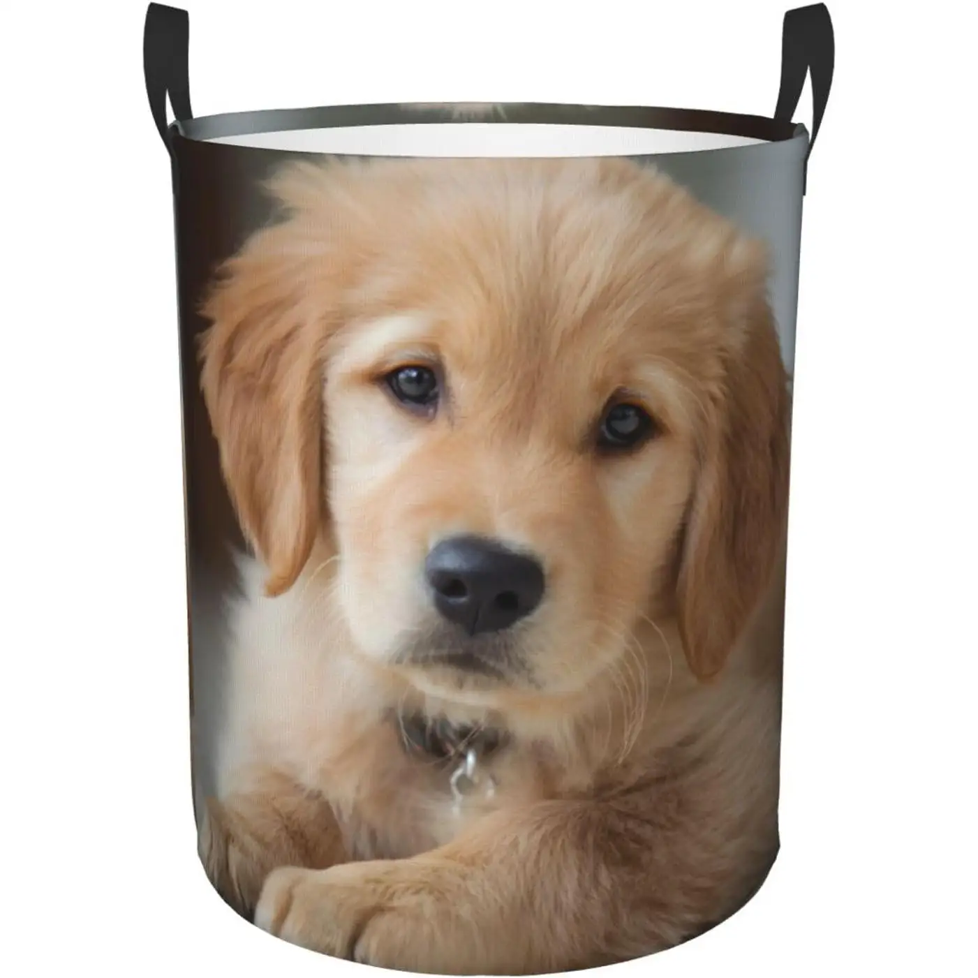

Golden Retriever Dogs Print Circular Hamper Perfect For Organizing Clothes Toys And More