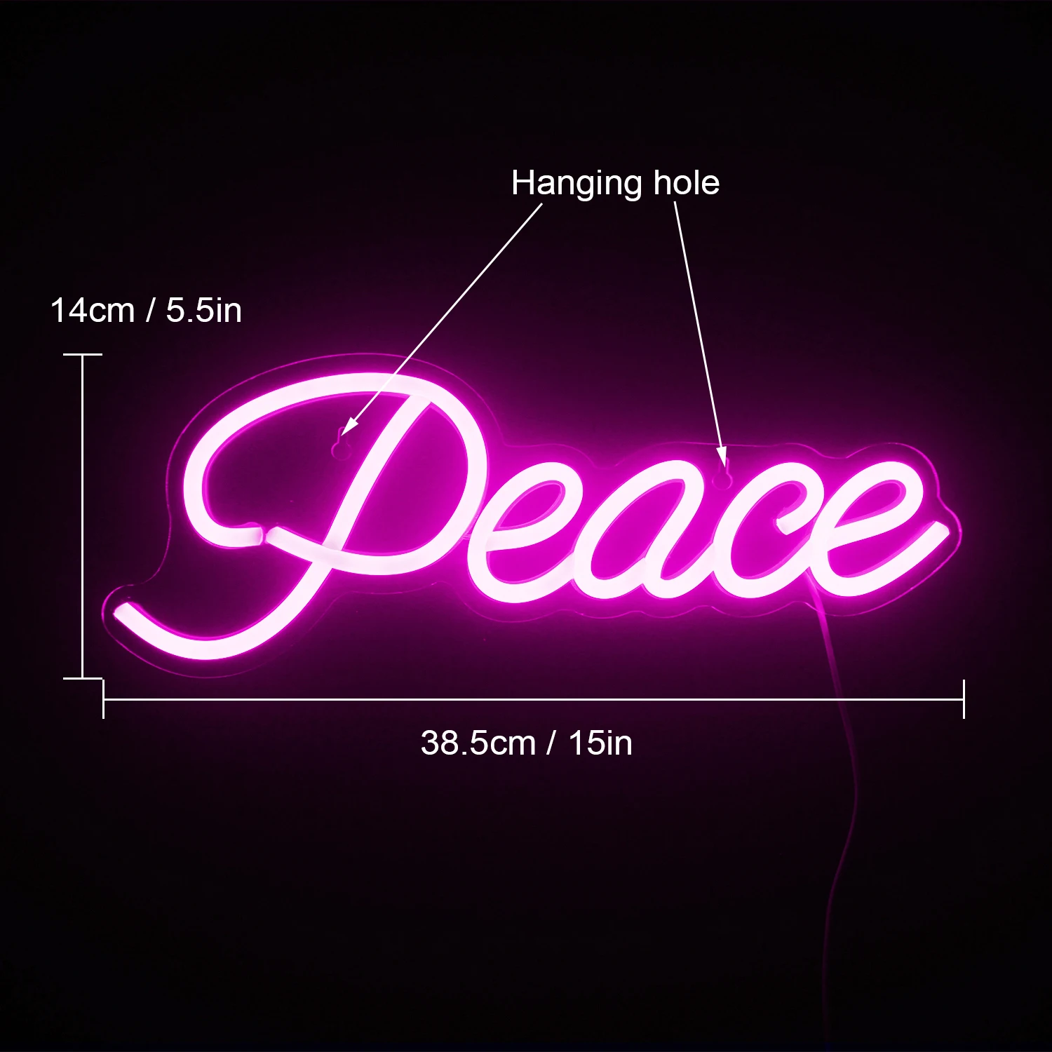 Peace Neon Sign LED Room Wall Decor USB Powered For Party Bedroom Living Room Kids Room Game Room Party Neon Art Logo Decor 