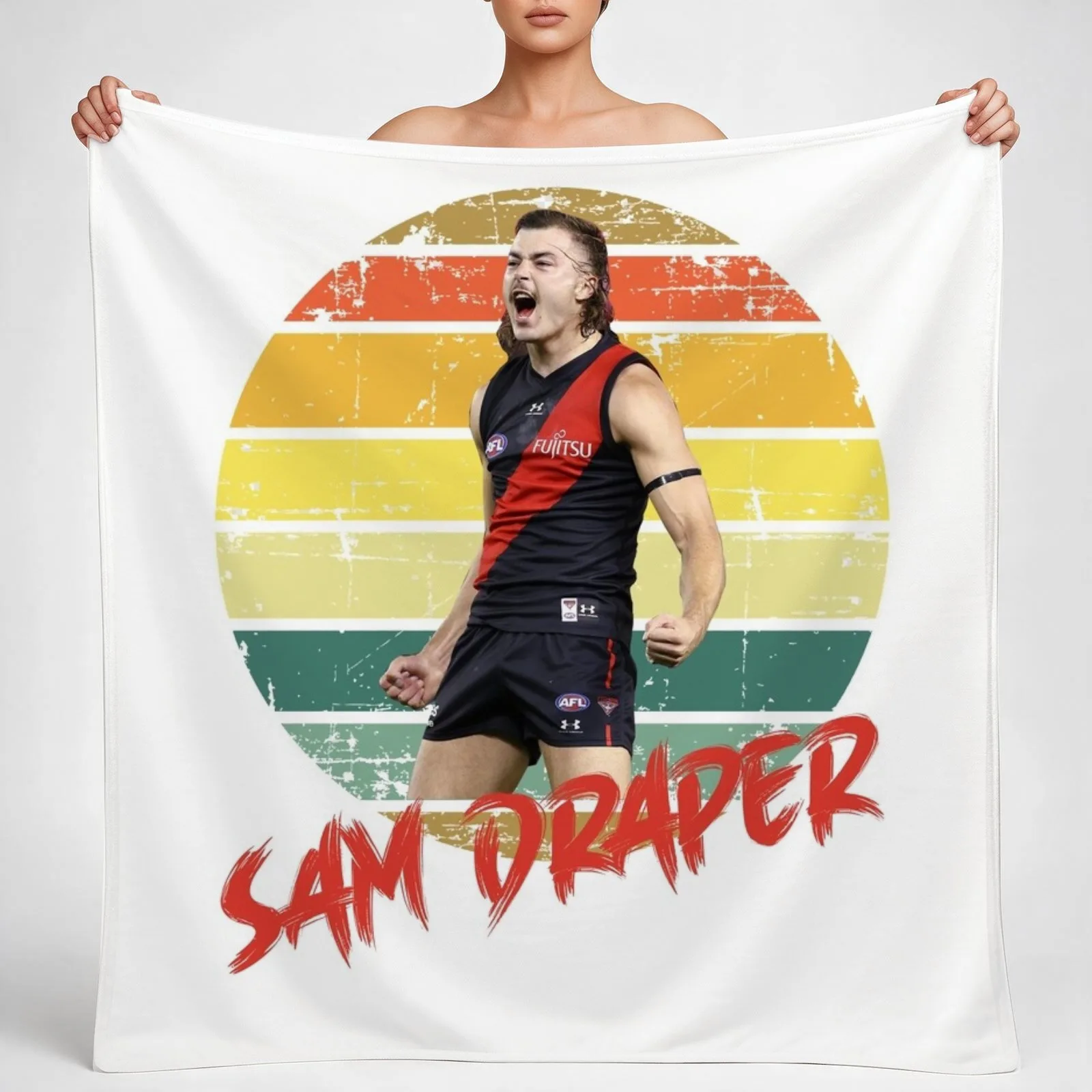 New sam draper vintage sun Throw Blanket couch cozy soft plush fuzzy picnic outdoor blanket