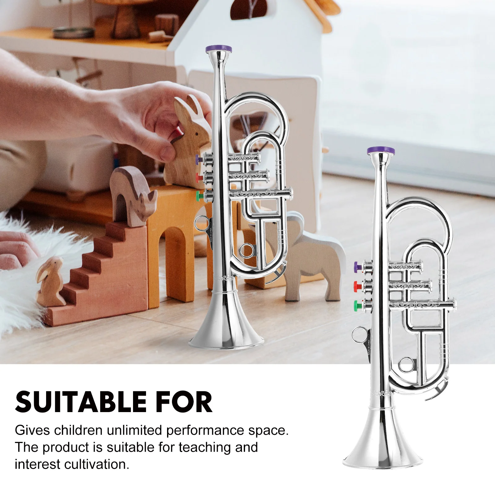 Modelo de saxofón, Trompeta de juguete para niños, simulación práctica de música para niños