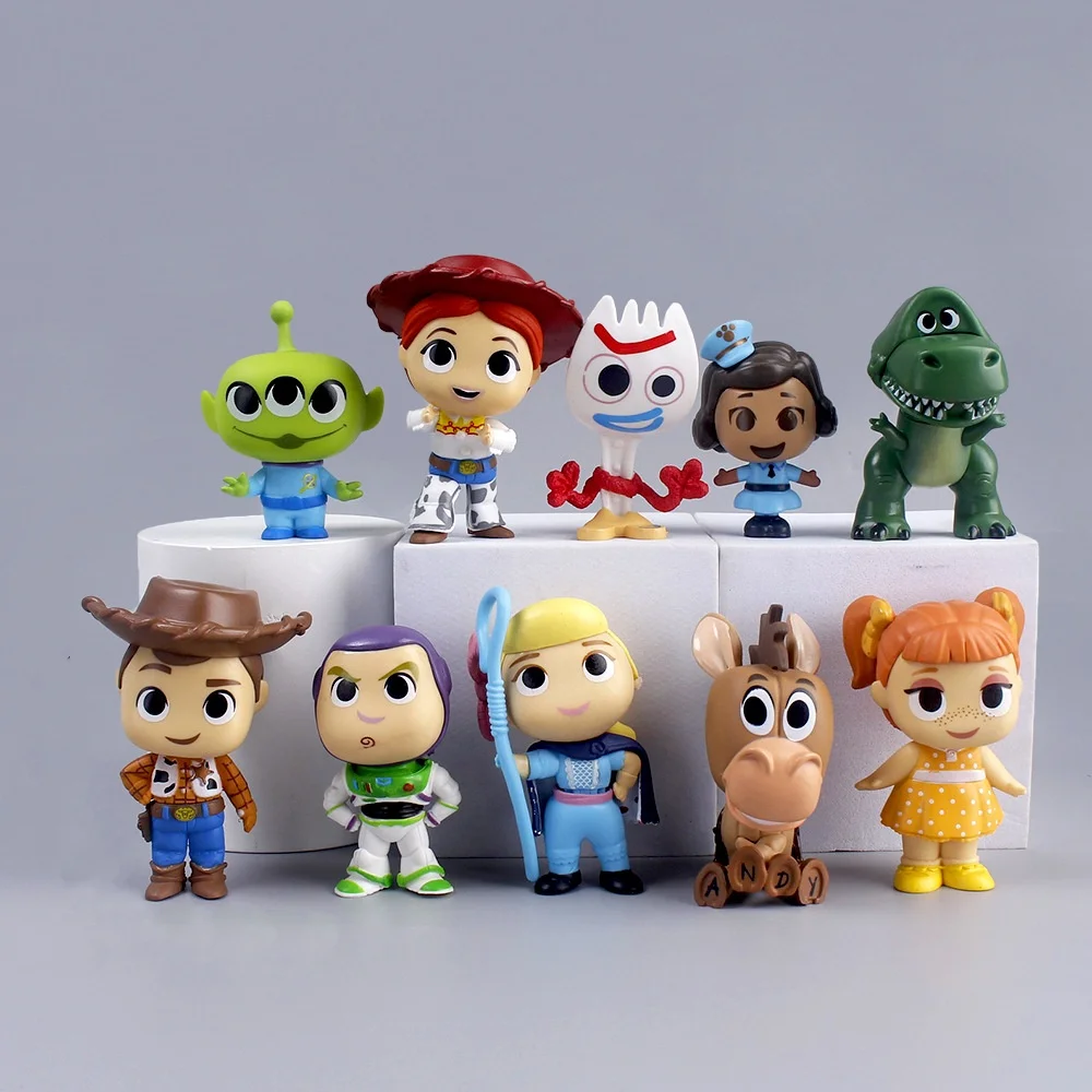 10Pcs/Set Cartoon Movie Toy Story Woody Buzz Lightyear Q Version Action Figure Model Dolls Kids Toys For Children Christmas Gift