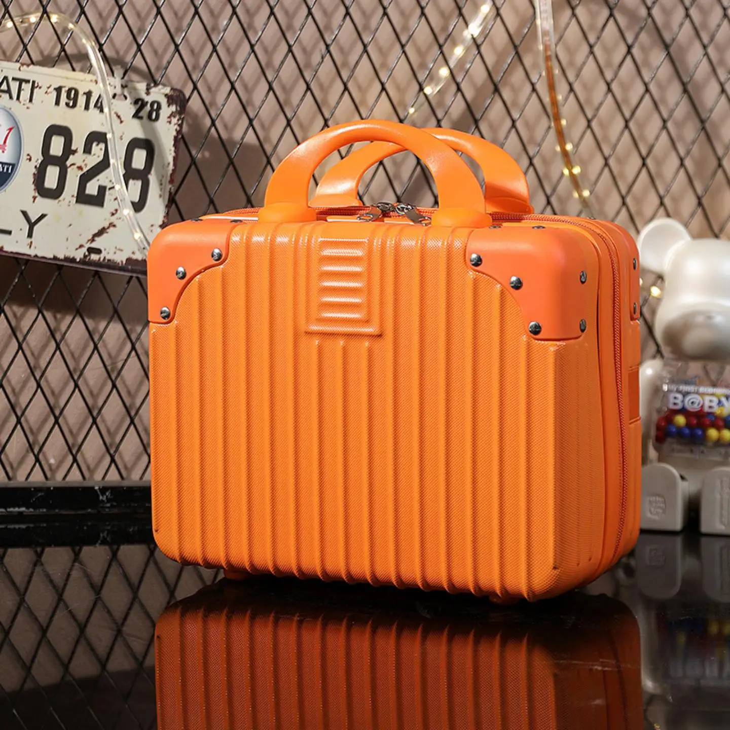 Mta de Viaje Portátil Pequeña con Diseño de Anims, Caja de nento de Cosméticos para Equipaje de Mano, Estuche ...