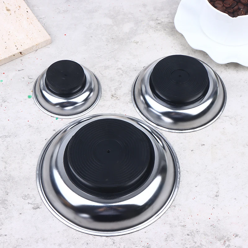 3/4/6 Inch Magnetic Tool Bowl Stainless Steel Magnetic Tray Circular Magnetic Parts Bowl Screws Sockets Storage Tray
