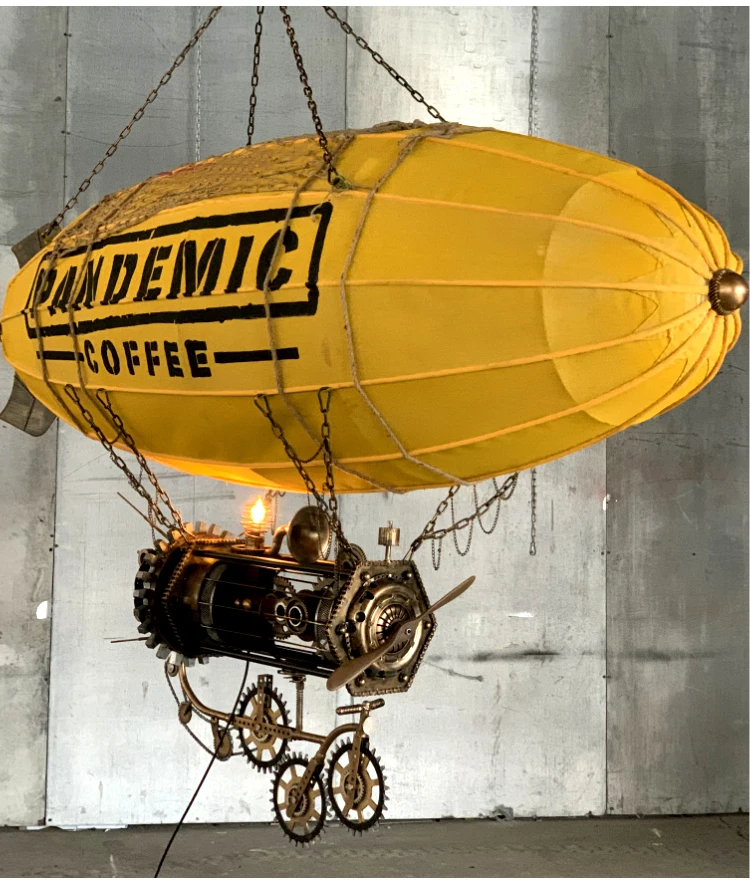 Low MOQ Bar Punk Handsome Metal Plane Airship Model Vintage Decor Metal Craft Airplane