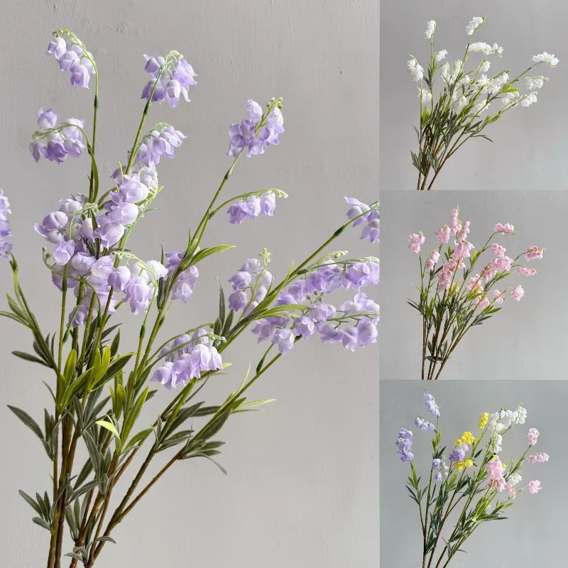 

Artificial Lily of The Valley Plastic Flower Wedding Bouquet Garden Artificial Bellflower Household Vase Decor Table Party DIY