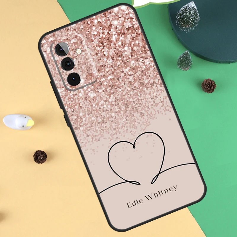 PERSONALISED Glitter name initials Case For Samsung Galaxy A55 A35 A25 A15 A51 A71 A12 A32 A52 A13 A33 A53 A54 A34 A14 Cover