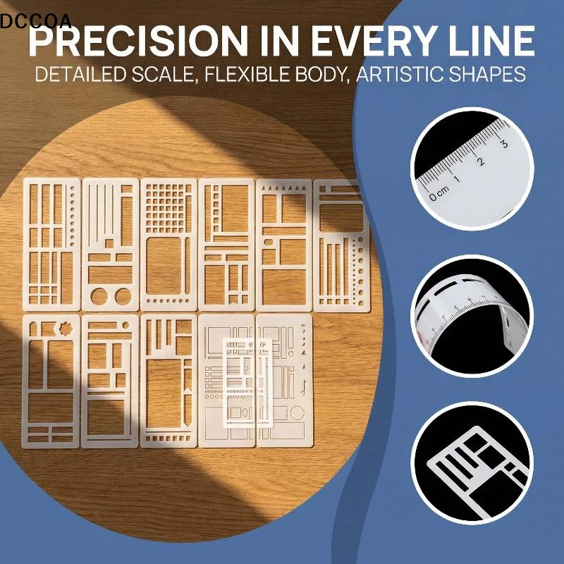 Flexible Drawing Record Template for Scrapbooking DIY Handmade Stencils Set 3/9Pcs Perfect for Albums Craft Art