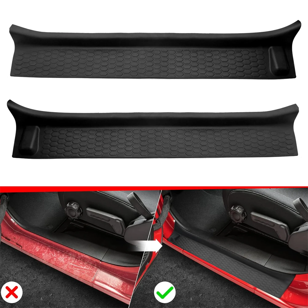 4pcs Car Door Sill Guards Kit for Jeep Wrangler JL JLU 2018-2024/Jeep Gladiator JT 2020-2022 Anti Scratch Door Edge Protector