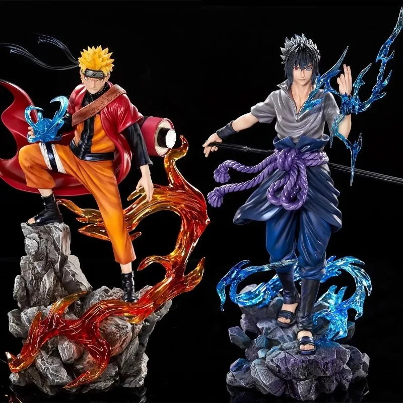 

25cm Naruto Anime Figure Uzumaki Naruto Uchiha Sasuke Action Model Pvc Statue Desktop Ornament Collection Toys Gift