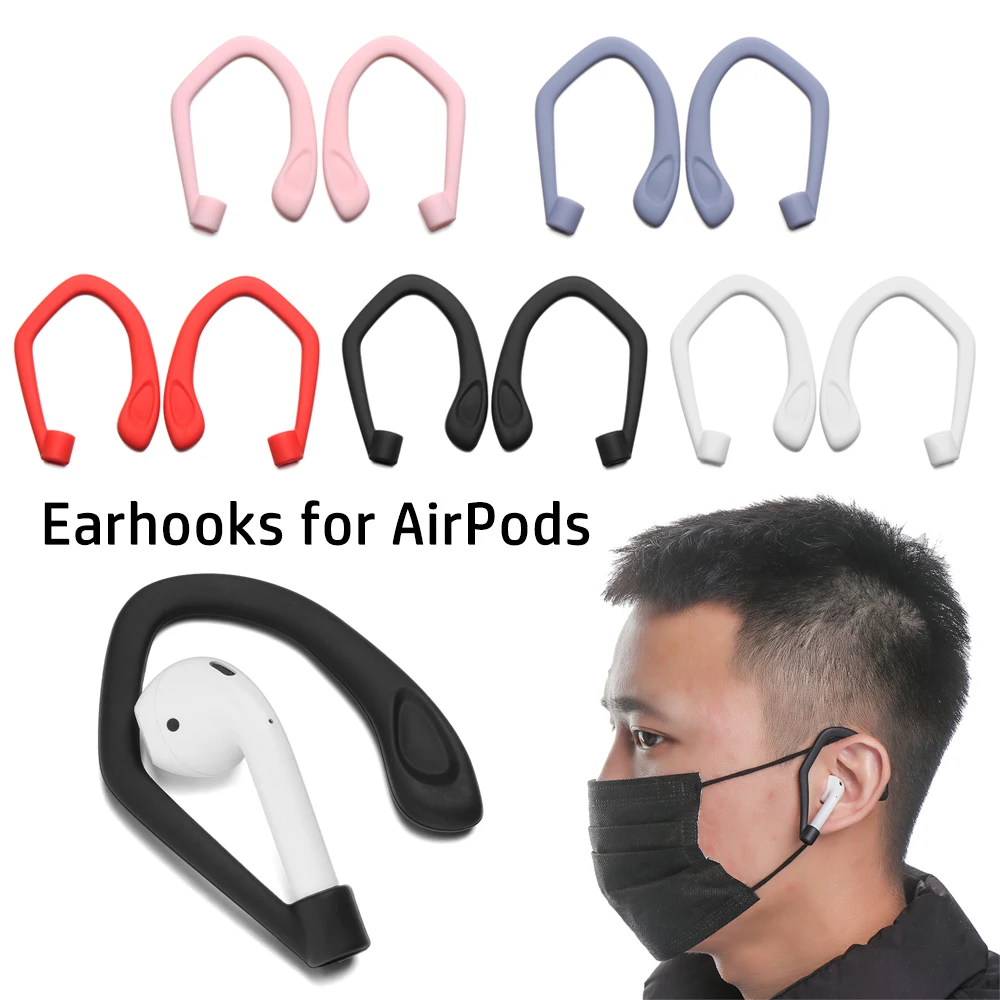 For Apple AirPods 1 2 Pro Eartips Secure Fit Hooks Silicone Anti-lost Ear Hook Wireless Earphone Accessories Protective Earhooks