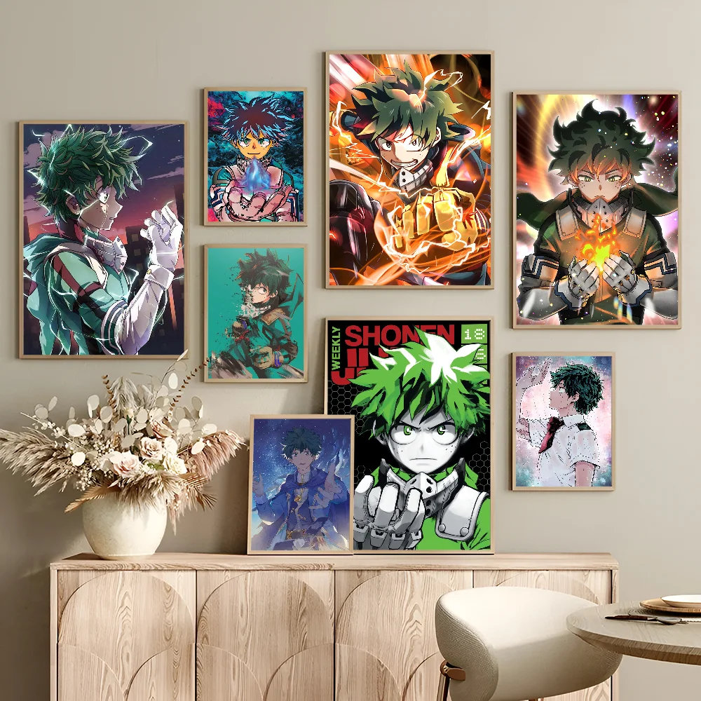 My Hero Academia Midoriya Izuku DIY Sticky Poster Waterproof Paper Sticker Coffee House Bar Stickers Wall Painting