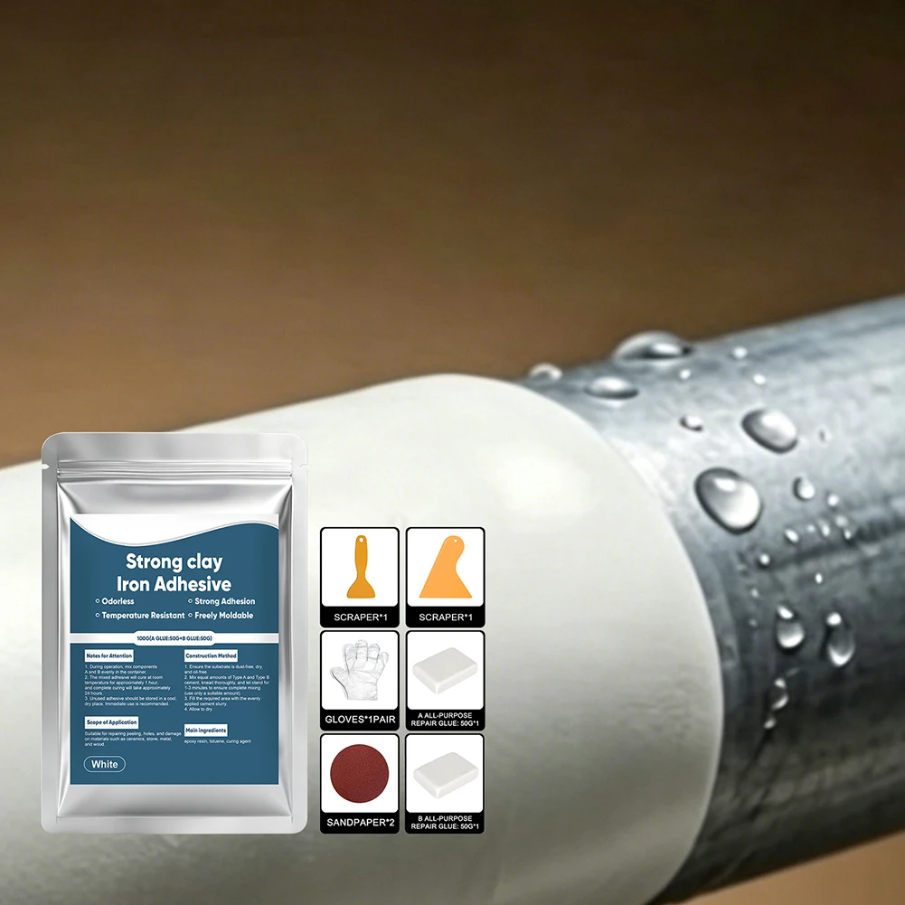 100g Strong Clay Iron Adhesive Highly Effective For Structural Mending Filling Deep Holes In Ceramics Stone Metal Wood