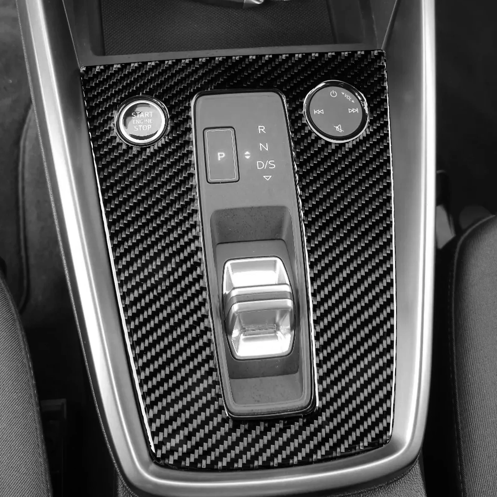 Auto-Schalthebel-Panel Zubehör Innenausstattung Echte Weiche Carbonfaser-Aufkleber für Audi A3 S3 8Y 2021 2022 2023 2024 RHD LHD – Detail 5