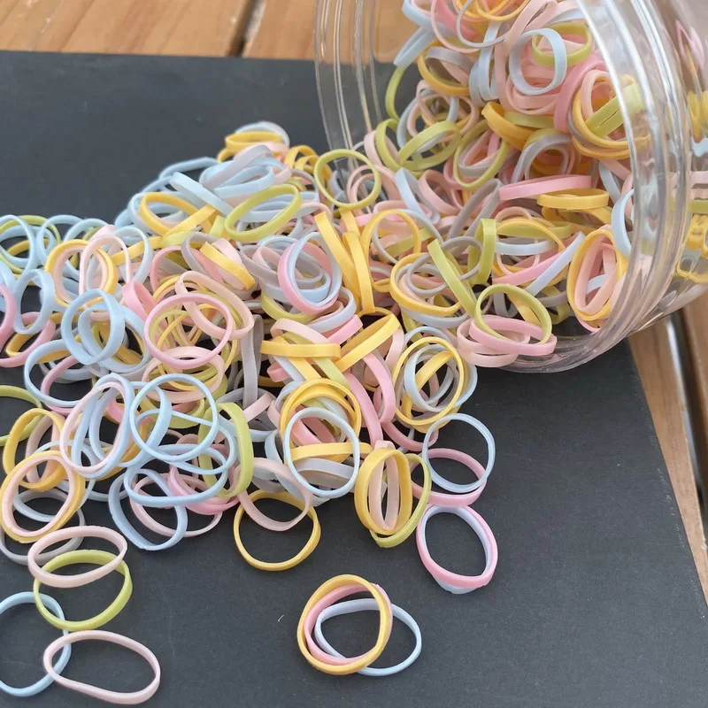 Über 800 Stück/Flasche Baby-Haargummi, Pferdeschwanz, dicke Einweg-Gummibänder, Kinder-Haargummis für Kinder, Mädchen, elastisches Haar-Accessoire – Detail 15