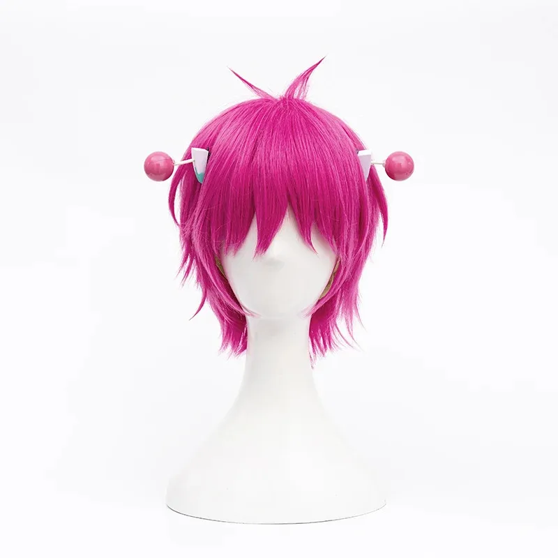 zz04zz12東京アニメ災難の人生 K. Saiki Kusuo コスプレショートピンク人工毛ヘアピン + ウィッグキャップ