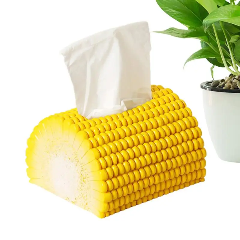 

Unique Tissue Box Holder Corn Funny Tissue Box Holder Resin Toilet Paper Box Holder With Wide Opening Decorative Tissue Holders