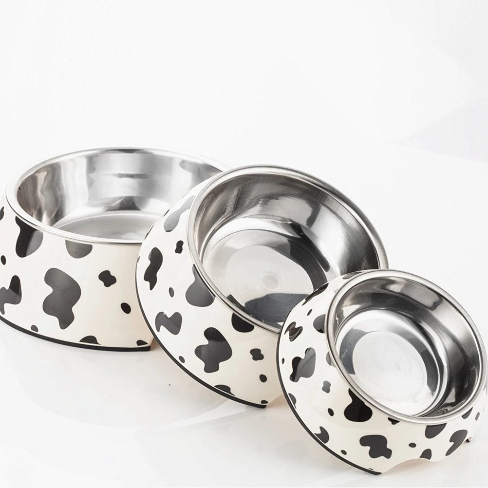 

Stainless Steel Pet Bowl Dog Food Bowls Cat Water Dishes Small Melamine Rust Resistant Non Slip Rubber Base Metal Kitten Feeder