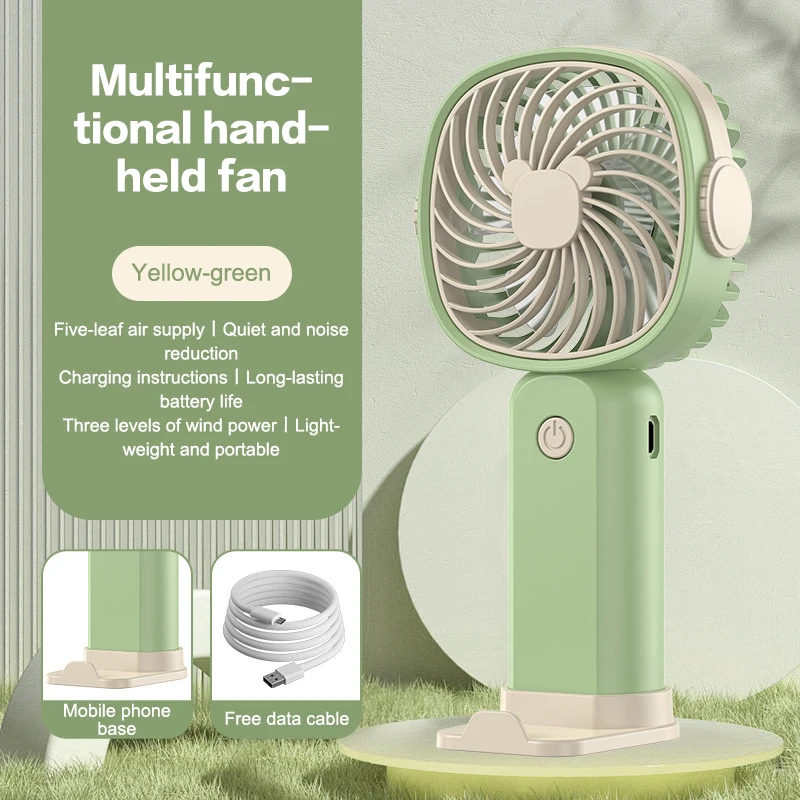 Portable USB Fast Charging Mini Cooling Fans With Phone Holder Rechargeable Handheld Air Cooler For Travel Trip Office Student