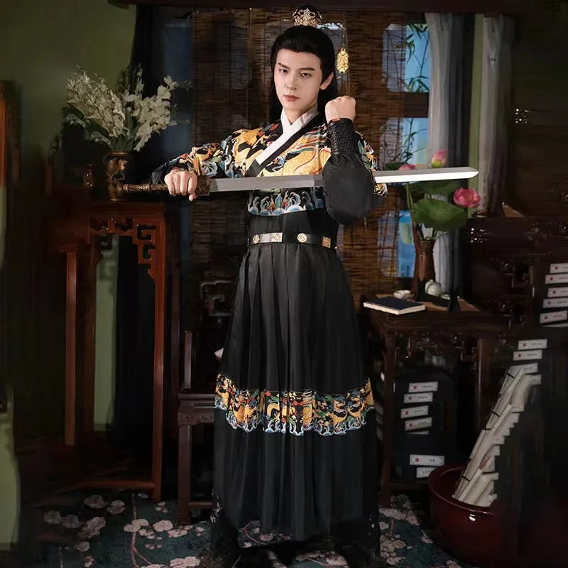 Original Hanfu Python Robe Chinese Traditional Clothing Autumn Winter Royal Guards Taoist Robe Men Women Cosplay Costume Stylish