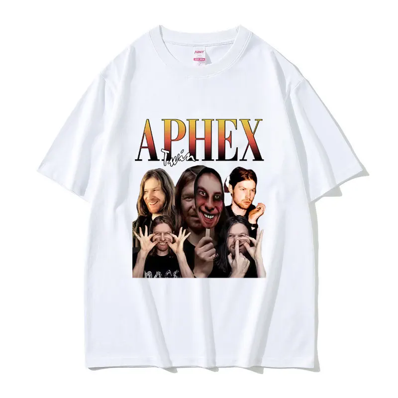 

Singer Aphex Twin Graphic T-shirt Men Women Fashion Casual Oversized T Shirts Unisex Vintage Short Sleeve Male Soft Cotton Tees