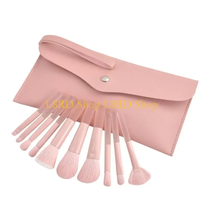L8RD 10 Pcs Cosmetic Brush Set Makeup Brush Set Eye Brush Full Face Make Up Brushes Set Concealer Brush for Women