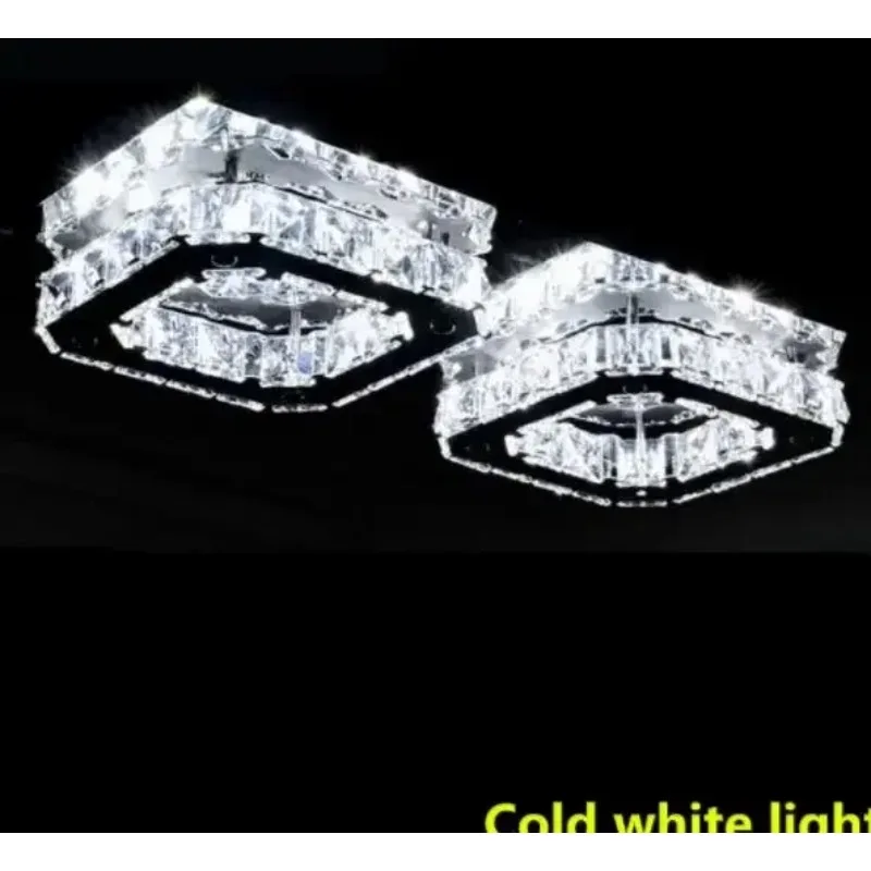 Creative Modern White Crystal LED Lamps High-power Living Room Led Lustre Ceiling Lights