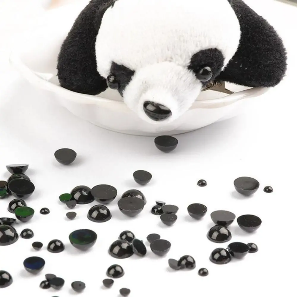 20-500pcs Black DIY Animal Eyeball/Nose Round/Oval Panda Bear Plush Doll Eye/Nose Safety Plastic Handcraft Toys Accessories