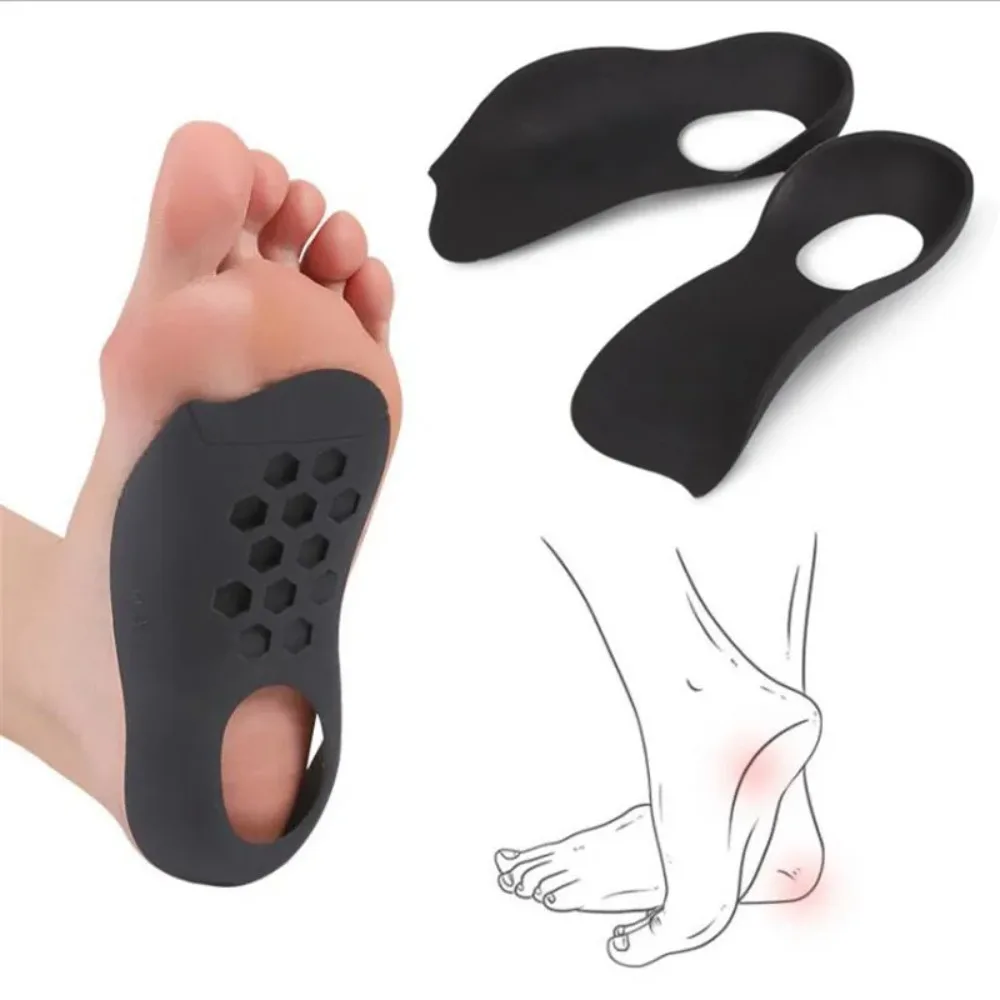 black Uni Flatfoot Orthotics  Large Size Insole For Flat Foot O-shaped Legs Arch Support Plantar Fasciitis Shoes Orthotic Pad