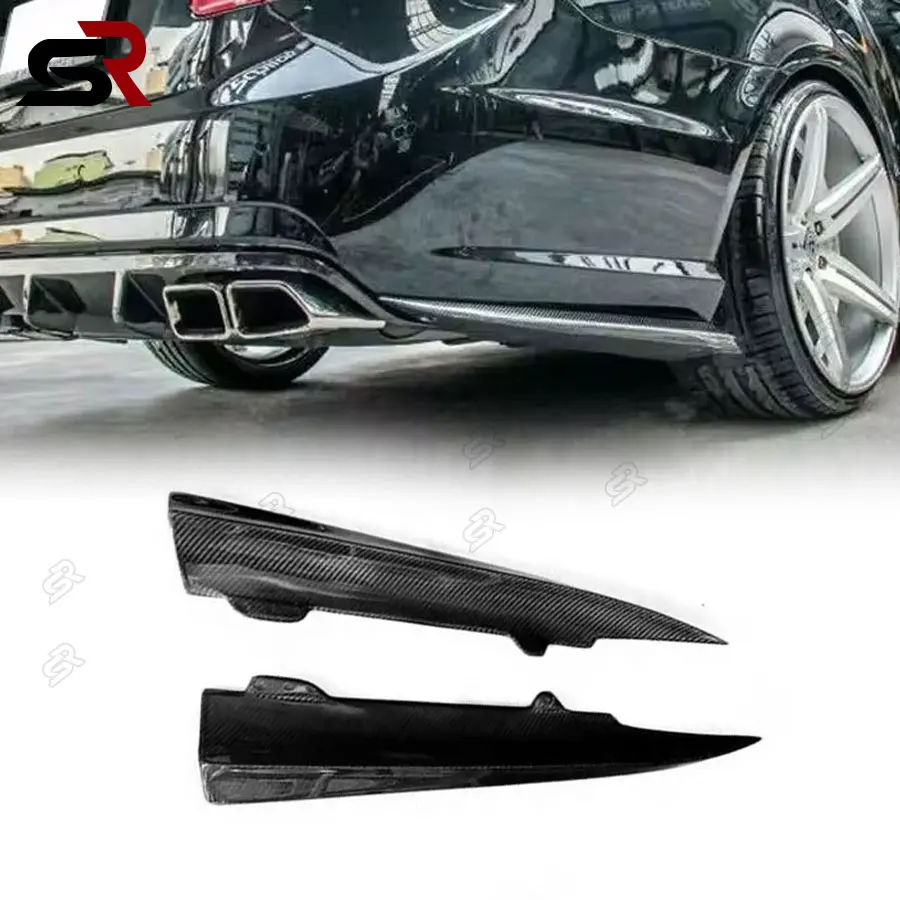 

For Mercedes-Benz W212 E350 2010-2013 Carbon Fiber Rear Side Diffuser Splitter Car Rear Bumper Corner Guard Corner Wrap Body Kit