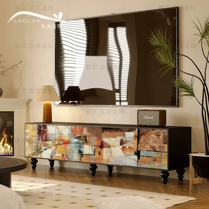 Modern Light Luxury Solid Wood TV Cabinet Integrated Wall Unit for Living Room Bedroom Storage Decorative Bookcase Shelf