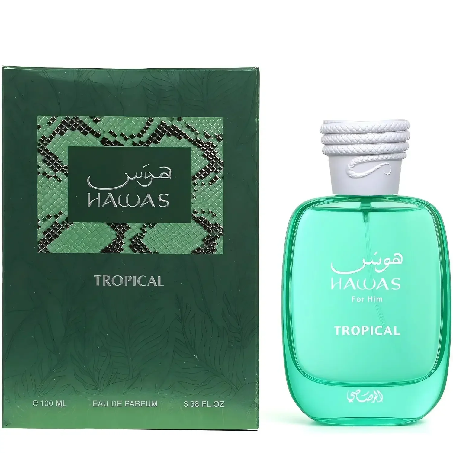 100 مل RASASI Hawas Tropical EDP Spray عطر عربي يدوم طويلاً للرجال ملاحظات علوية: أوراق التين ومياه جوز الهند والزنجبيل