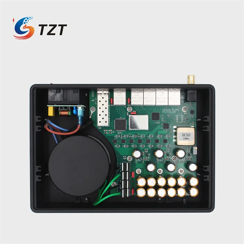TZT 220V N19_A HiFi Audio Switch Fully Linear Stabilized Built-in OCXO Ethernet Switch 6 Port Switch 10M/100M/1000M