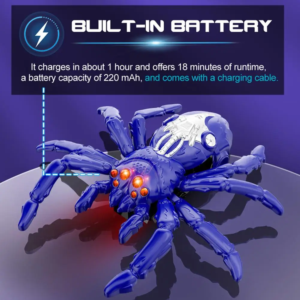 Lézard d'escalade mural Rechargeable, télécommande Gecko & Spider Robot double Mode, jouet de farces de conduite au sol et au mur pour cadeau d'anniversaire