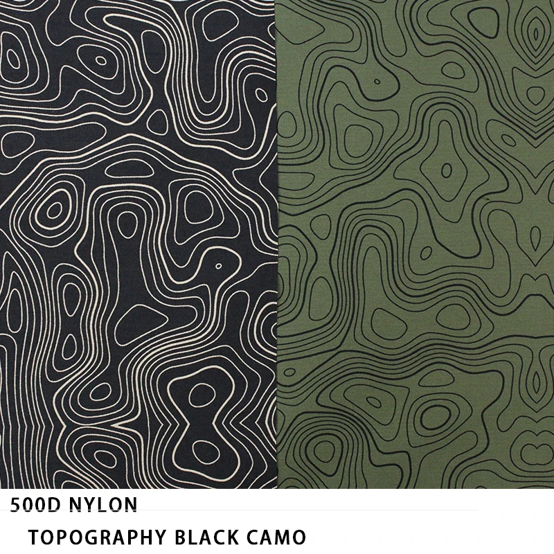 

500D Nylon TOPOGRAPHY BLACK GREEN CAMO TACTICAL GEARS Fabric Cloth PU Coating Backpag Tactical Vest DIY
