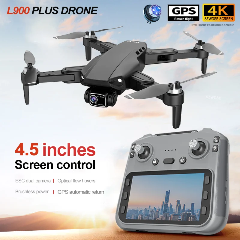 L900 PLUS GPS Drone 4K Professional HD Camera Brushless Motor 5G WIFI With Screen Remote Control FPV Dron RC Quadcopter Boy Toys