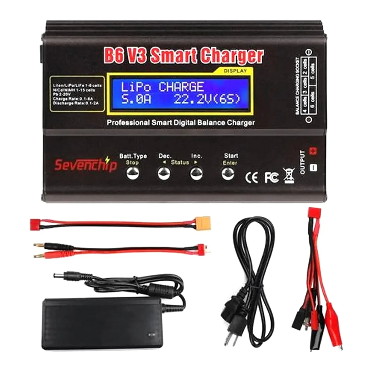 B6 V3 Digital RC Lipo NiMh Bateria Carregador de equilíbrio + AC POWER 12v 5A Adaptador para Rc Drone Car Boat US Plug