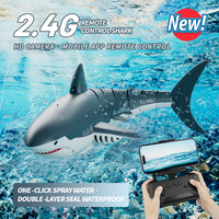 RC High Speed Racing Boat Waterproof Rechargeable Model  Shark Radio Remote Control Shark Toys 4K Camera  Boats For Adults Kids