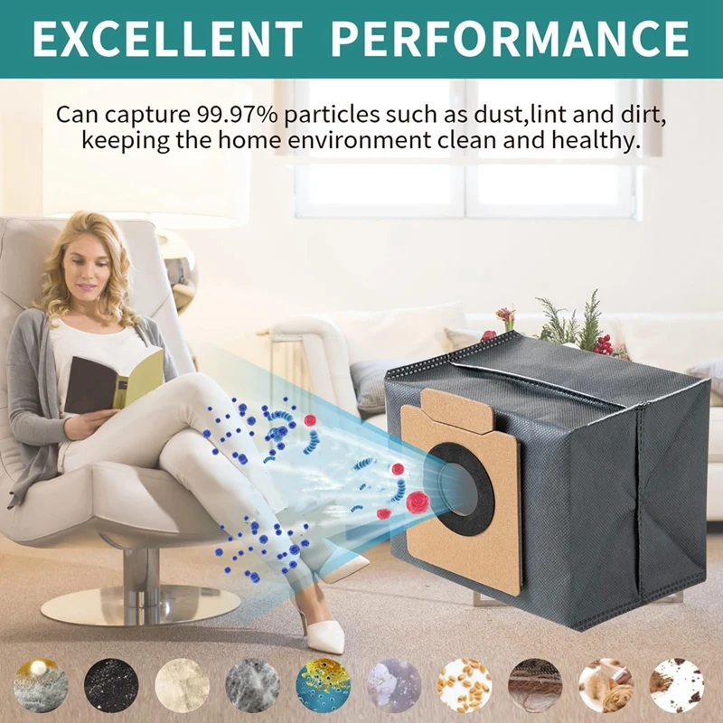 أكياس غبار للتنظيف الآلي ، قطع غيار بديلة ، كيس قمامة ، مكنسة كهربائية روبوت ، محطة فارغة ذاتية ، Eufy نظيفة X8 Pro