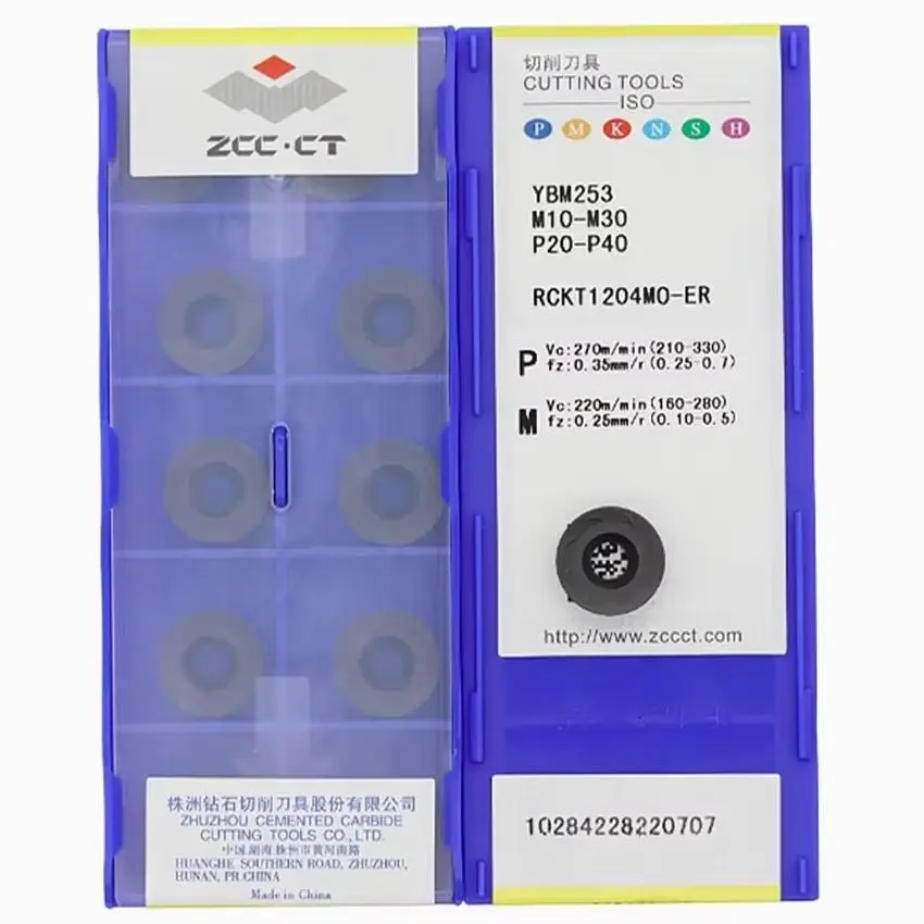 RCKT1204MO-ER YBM253 ZCC.CT RCKT1204MO-ER CNC blade carbide inserts milling inserts 10pcs/box