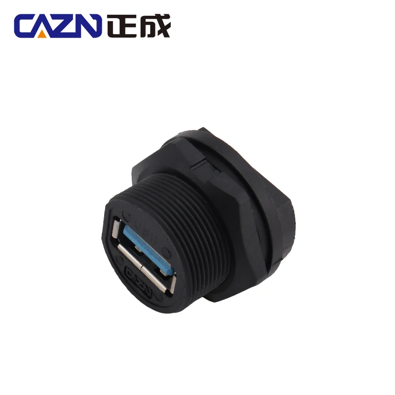 CAZN Waterproof IP67 IP68 USB 3.0 Female Rear Mount PCB Receptacle Threaded