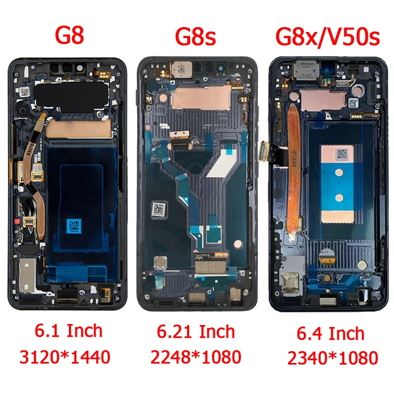 Original V50s ThinQ LCD For LG G8 G8s G8x LCD Display Screen With Frame G8 G820 G8S G810 G8X G850 V50S V510 Display Touch Screen