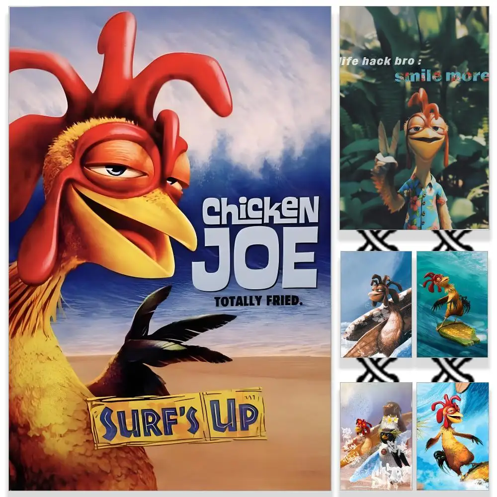 Meme Chicken Joe Flag Meme Poster HD Waterproof PP Self-Adhesive Removable Wall Art Poster for Bedroom Cafe Gym Home Decor Gift