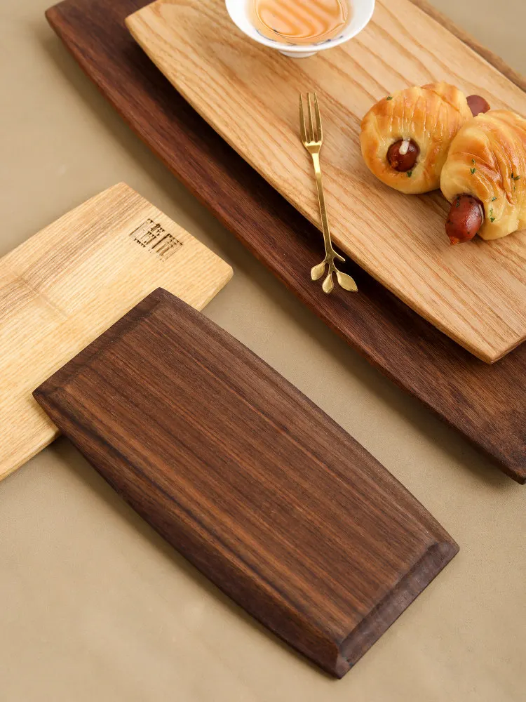 Picture 6: Wooden tray North American black walnut wooden tea tray Exquisite rectangular dinner Dim sum Solid wood coffee tray