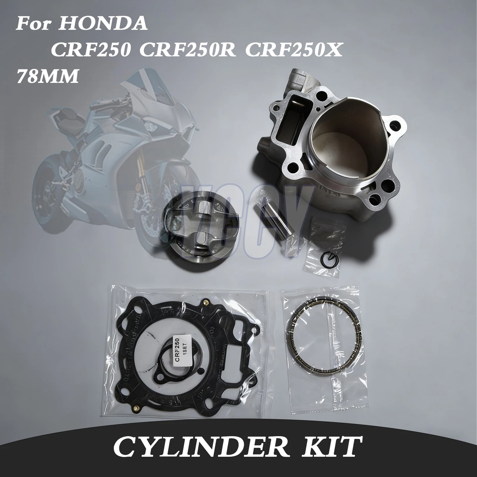 78MM 250CC 12100-KRN-670 Kit de cilindro de motor de motocicleta de gran cilindro junta de pistón para HONDA CRF250 CRF250R CRF250X CRF 250 2004-2017