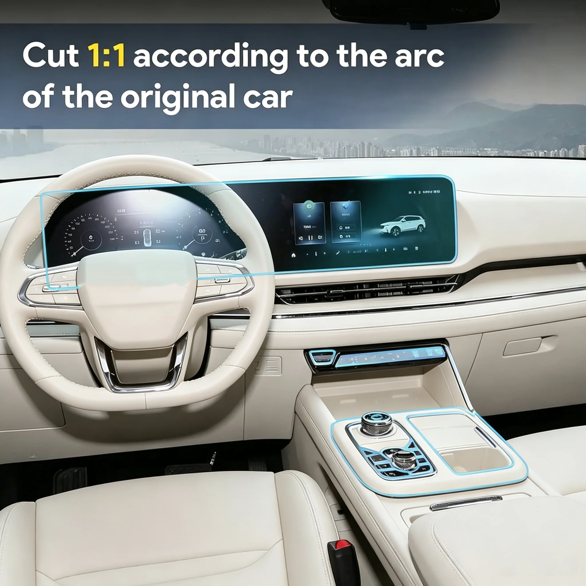 For Ford Territory 2024-2026 Equator Sport Interior TPU Transparent Protective Film Car TPU Anti-scratch Center Console Screen