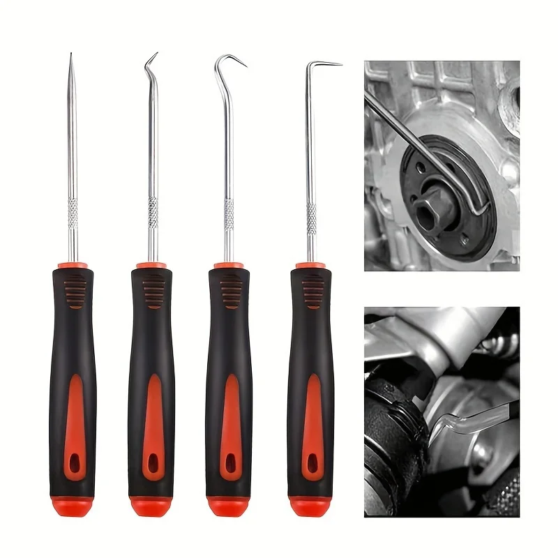 

4pcs Oil Seal Screwdrivers Set for Remove Automotive Electronics Maintenance Hoses Gasket Hand Pick Up Tools, Without Battery